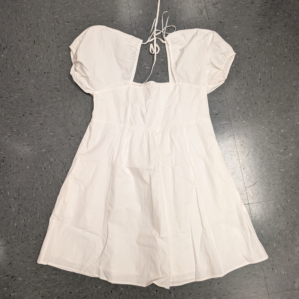 White Puff Sleeve Dress
